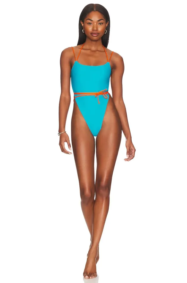 Lovers and Friends Swimsuits and CoverUps Women Caribbean Vibes One Piece Blue and Orange Lovers and Friends Swimsuits and CoverUps Women Caribbean Vibes One Piece Blue and Orange