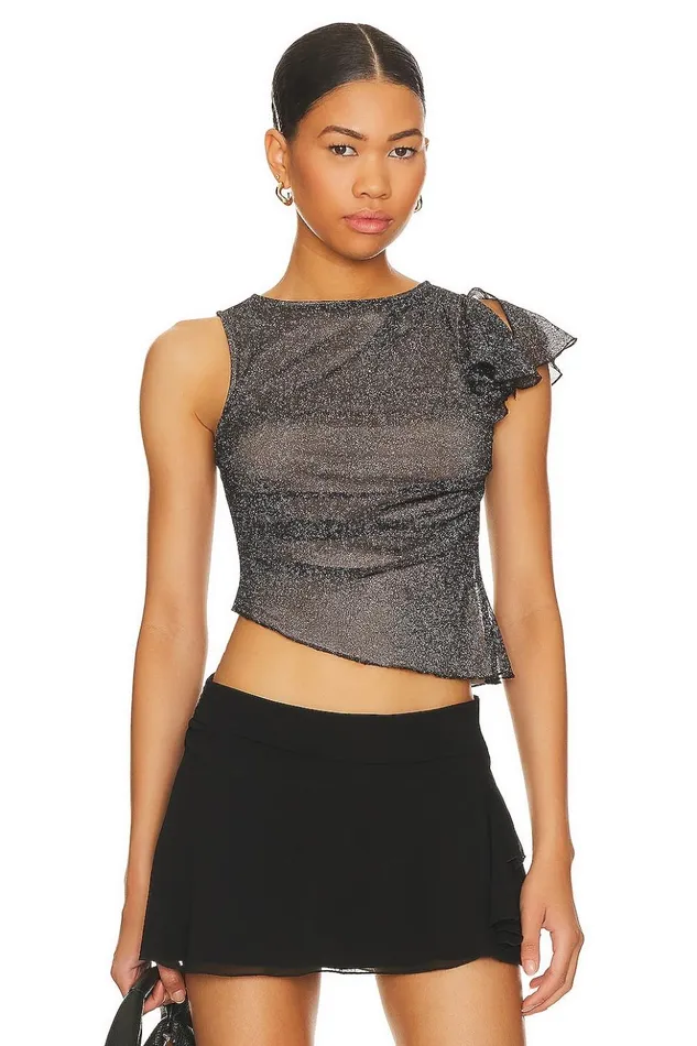 Lovers and Friends Tops Women Deidra Top Metallic Black