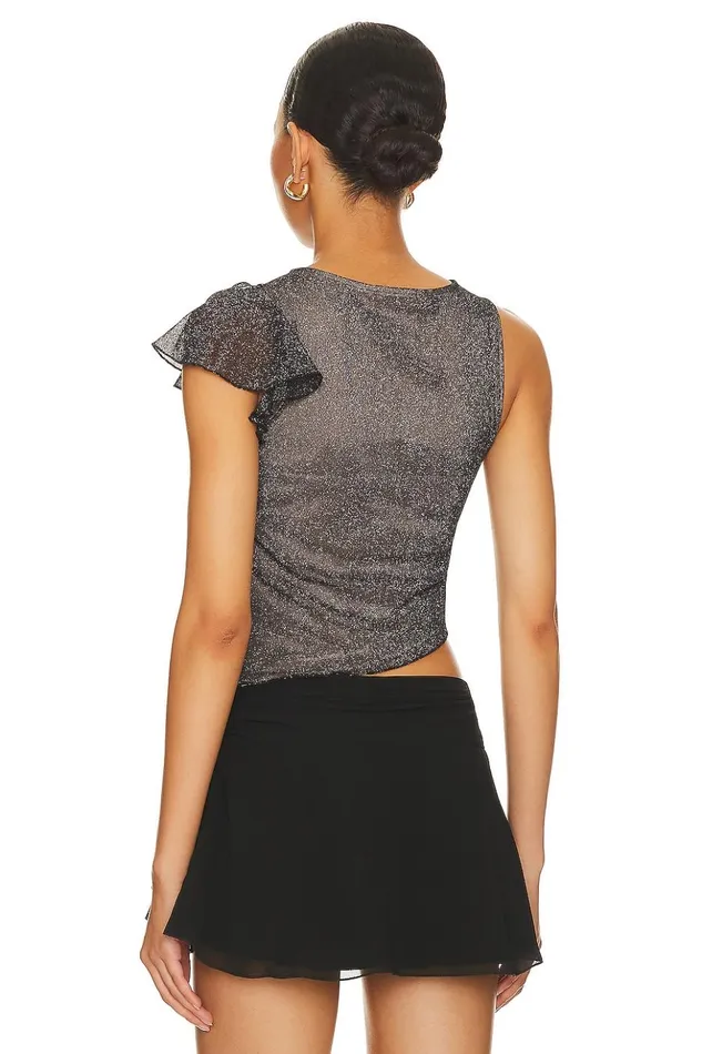 Lovers and Friends Tops Women Deidra Top Metallic Black Lovers and Friends Tops Women Deidra Top Metallic Black