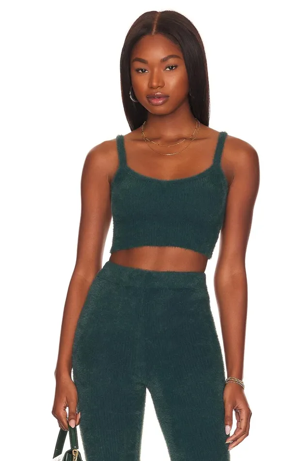 Lovers and Friends Tops Women Ellena Cropped Tank Dark Teal
