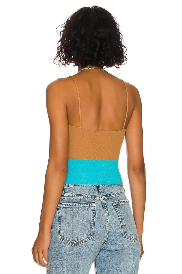 Lovers and Friends Tops Women Mabel Ruched Knit Top Chocolate and Blue Lovers and Friends Tops Women Mabel Ruched Knit Top Chocolate and Blue