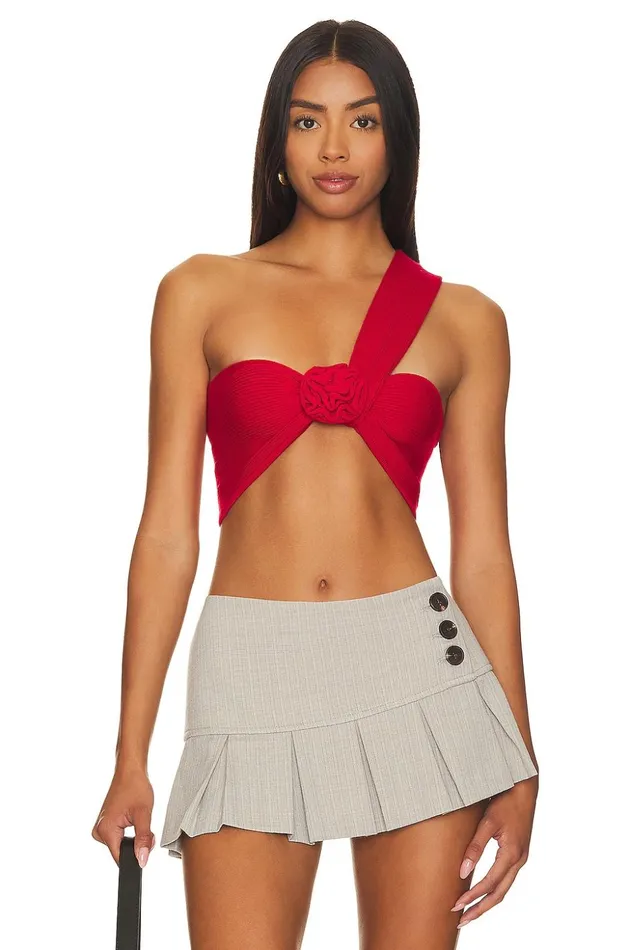 Lovers and Friends Tops Women Wenda Rosette Crop Top Summer Red