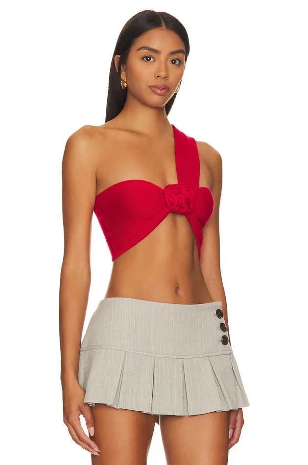 Lovers and Friends Tops Women Wenda Rosette Crop Top Summer Red Lovers and Friends Tops Women Wenda Rosette Crop Top Summer Red