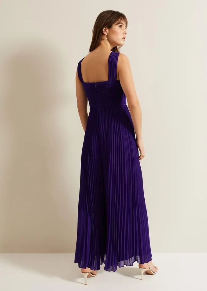 Lucia Pleated Bodice Jumpsuit Violet Women Phase Eight Dresses