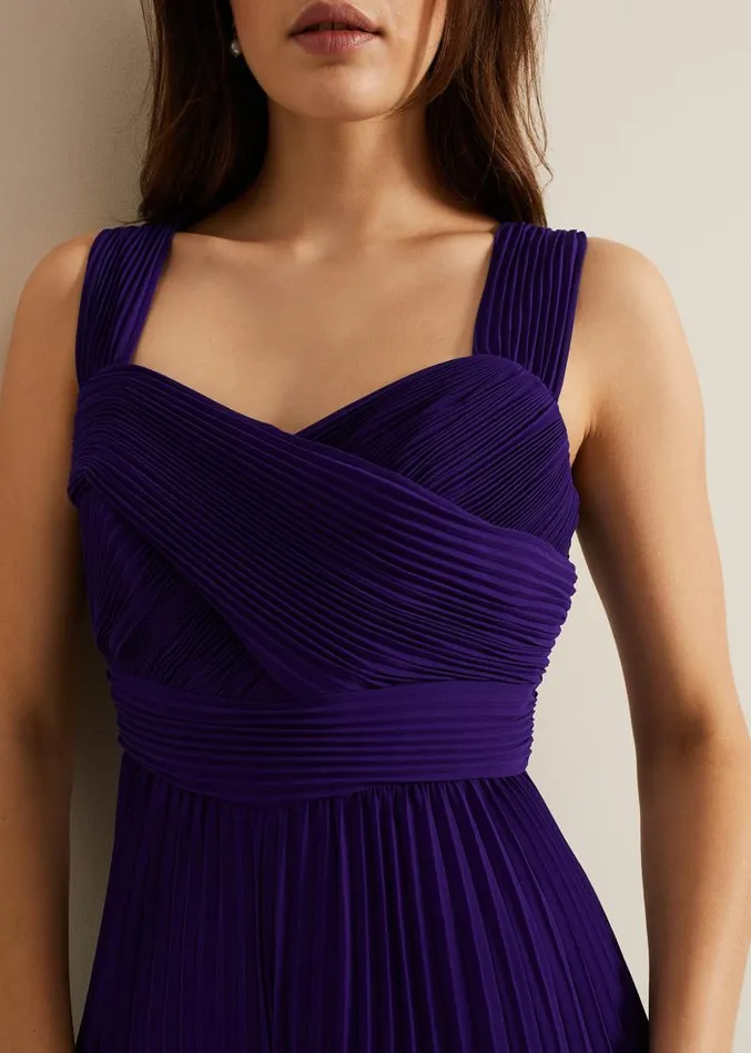 Lucia Pleated Bodice Jumpsuit Violet Women Phase Eight Dresses