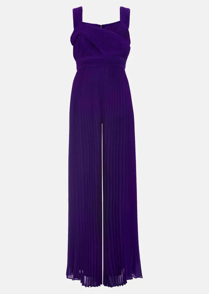 Lucia Pleated Bodice Jumpsuit Violet Women Phase Eight Dresses