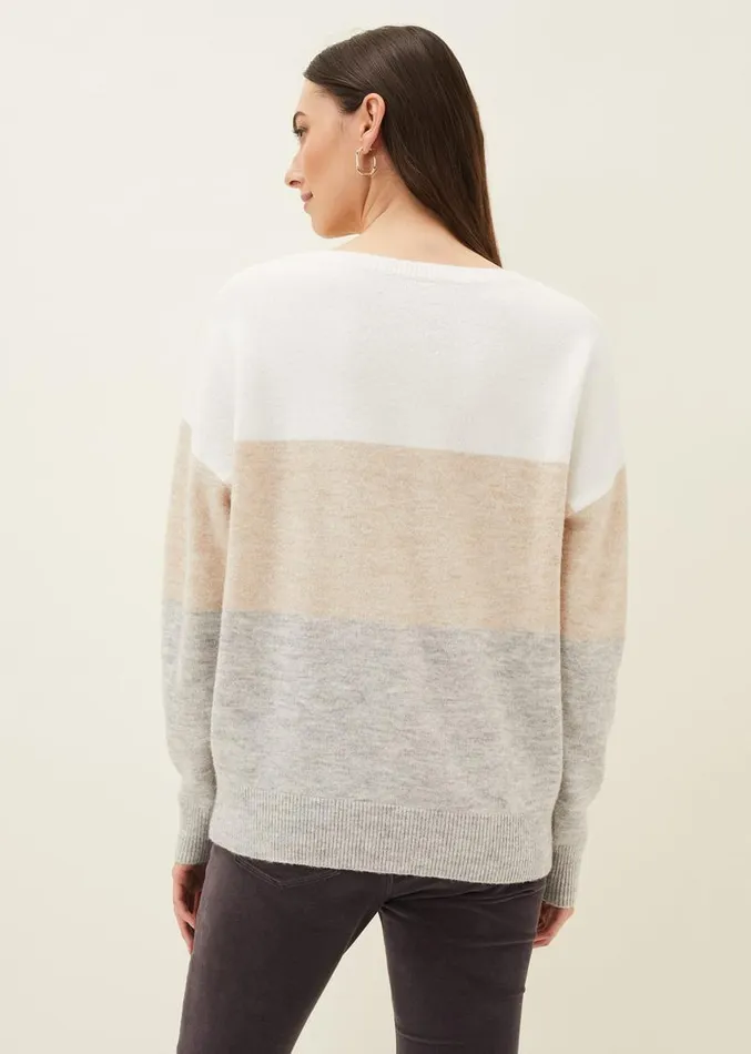 Lucial Stripe Knit Jumper Multicoloured Women Phase Eight Knitwear