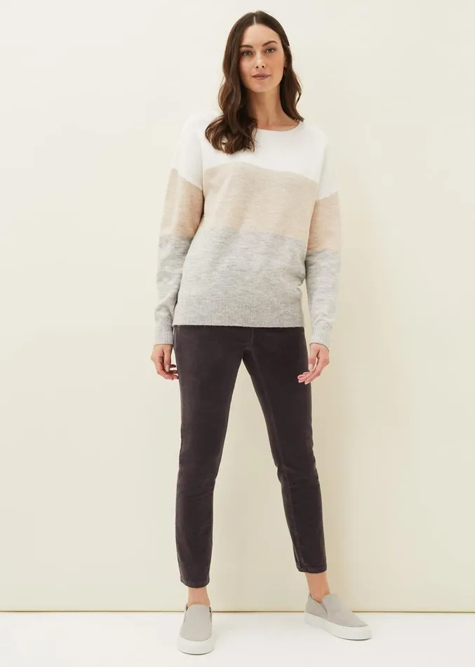 Lucial Stripe Knit Jumper Multicoloured Women Phase Eight Knitwear