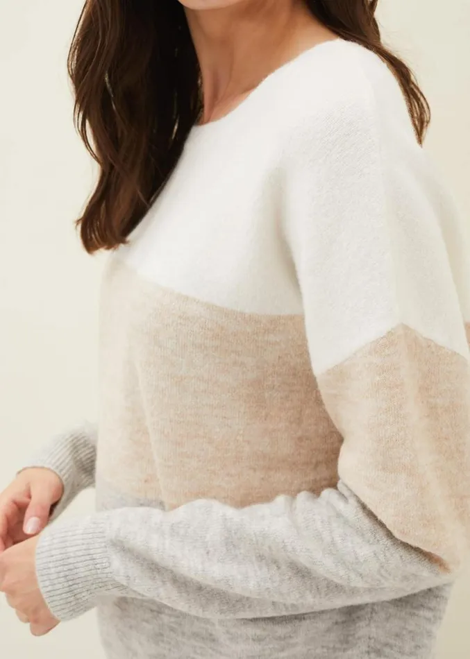 Lucial Stripe Knit Jumper Multicoloured Women Phase Eight Knitwear