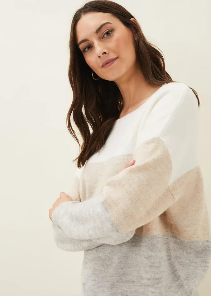 Lucial Stripe Knit Jumper Multicoloured Women Phase Eight Knitwear