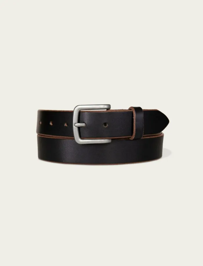 Lucky Brand Belts Men Raw Cut Edged Leather Jean Belt Black