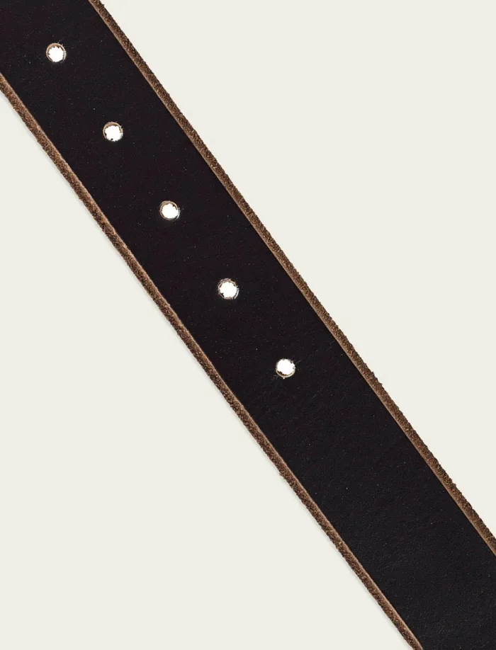 Lucky Brand Belts Men Raw Cut Edged Leather Jean Belt Black