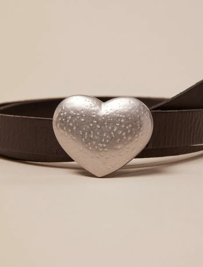 Lucky Brand Belts Women Heart Buckle Belt Black