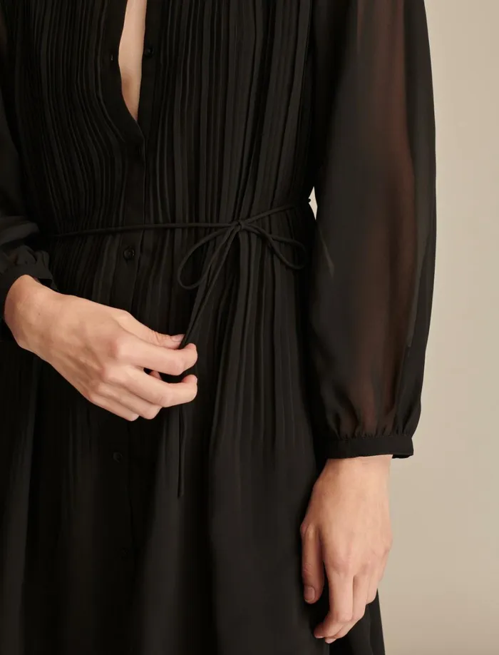 Lucky Brand Dresses Women Easy Pleat Shift Mini Dress True Black