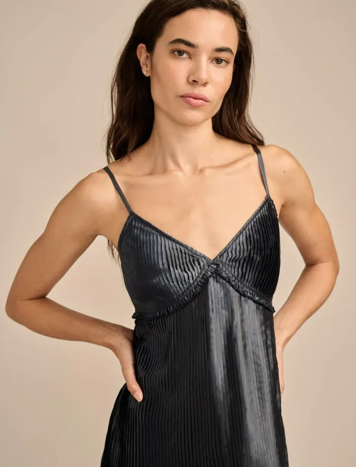 Lucky Brand Dresses Women Pleated Midi Dress Mood Indigo