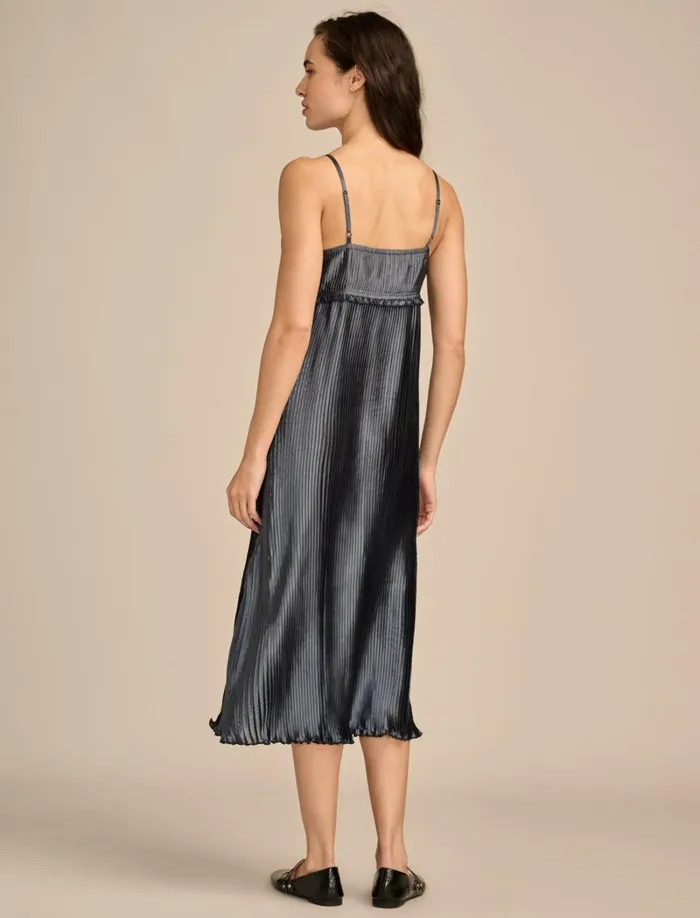 Lucky Brand Dresses Women Pleated Midi Dress Mood Indigo