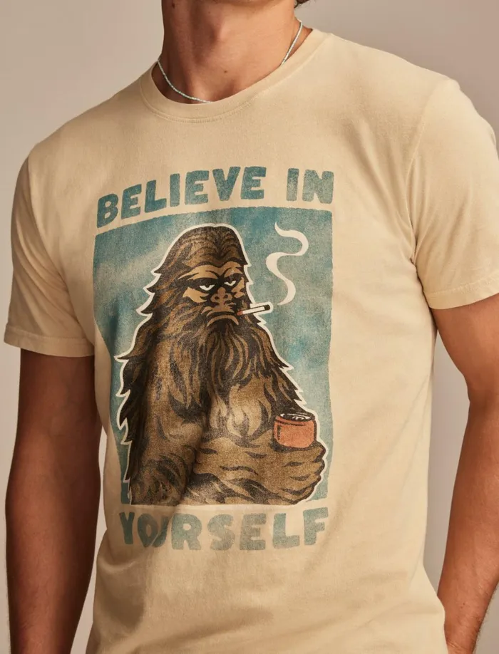 Lucky Brand Graphic Tees Men Big Foot Rainy Day