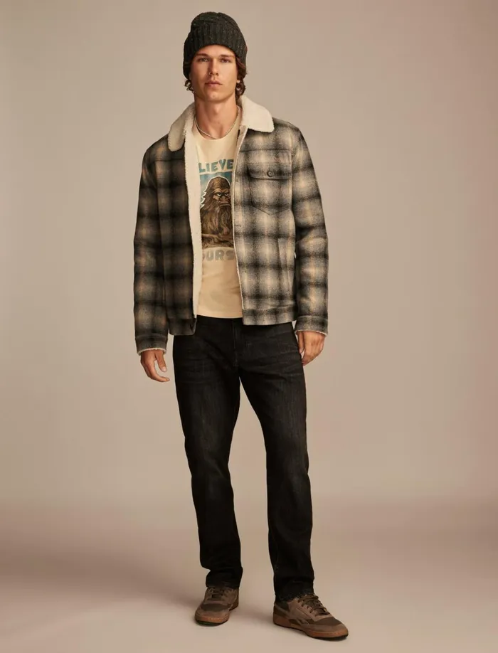 Lucky Brand Graphic Tees Men Big Foot Rainy Day