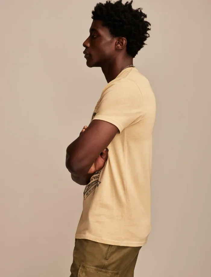 Lucky Brand Graphic Tees Men Modelo Cinco De Mayo Pale Gold