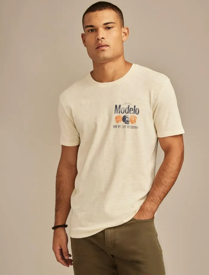 Lucky Brand Graphic Tees Men Modelo Raise One Light Gray