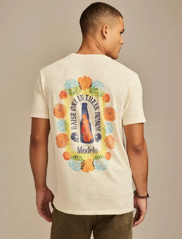 Lucky Brand Graphic Tees Men Modelo Raise One Light Gray