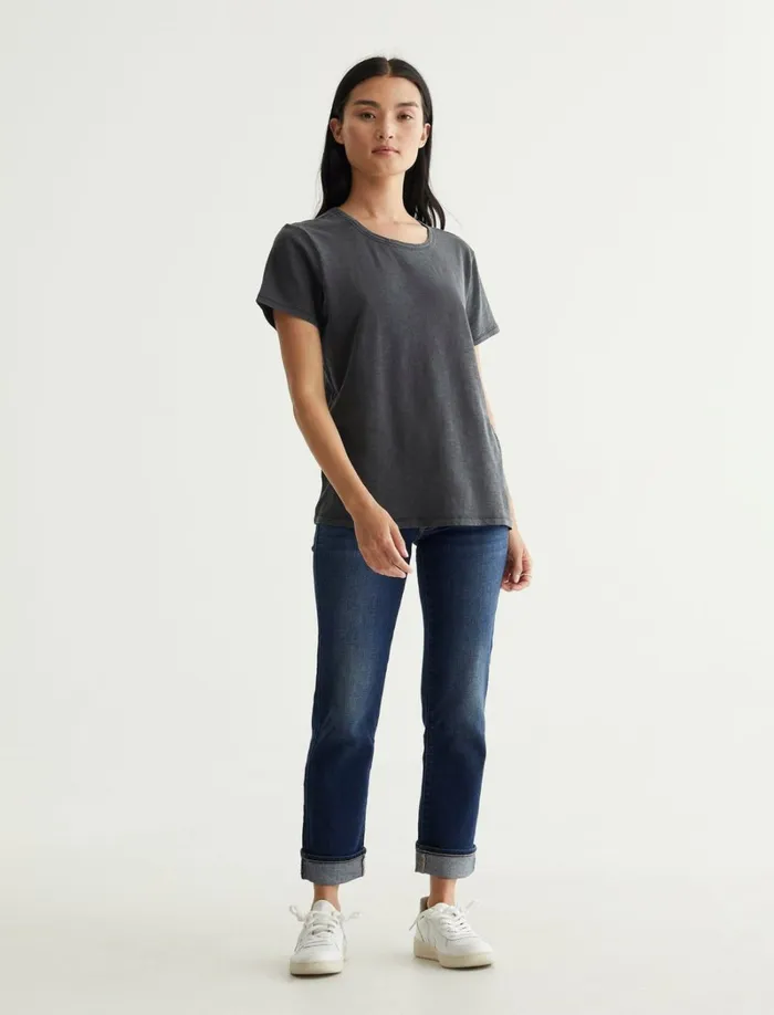 Lucky Brand Graphic Tees Women Classic Crew Jet Black