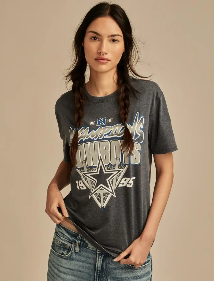 Lucky Brand Graphic Tees Women Dallas Cowboys Graphic Tee 437 Navy