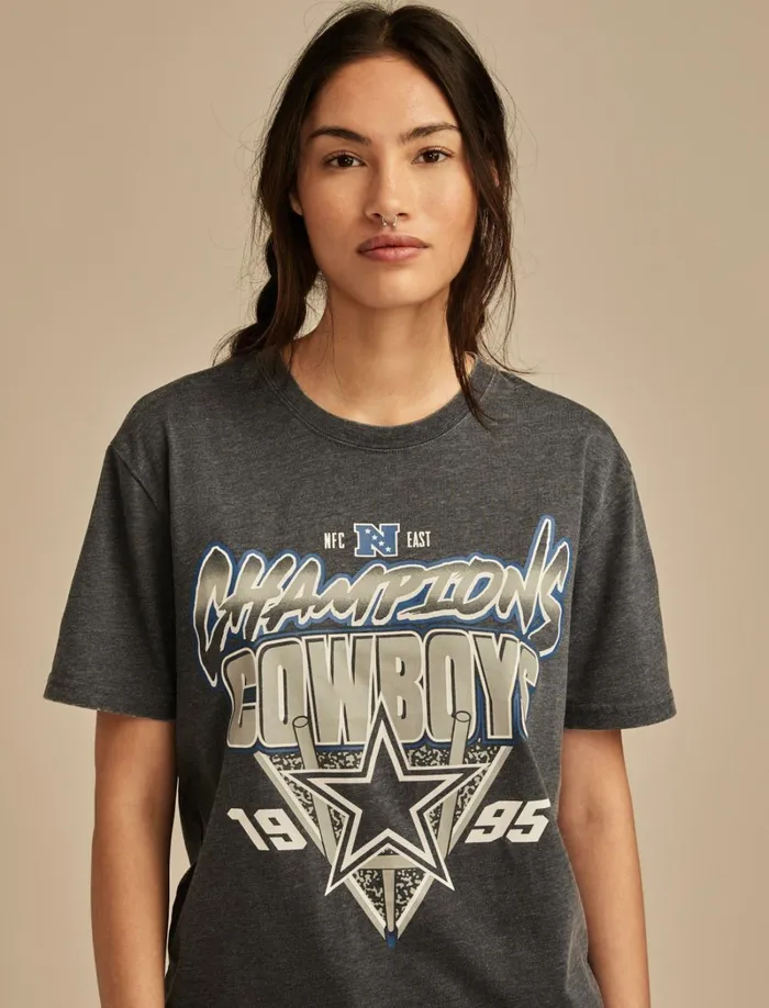 Lucky Brand Graphic Tees Women Dallas Cowboys Graphic Tee 437 Navy