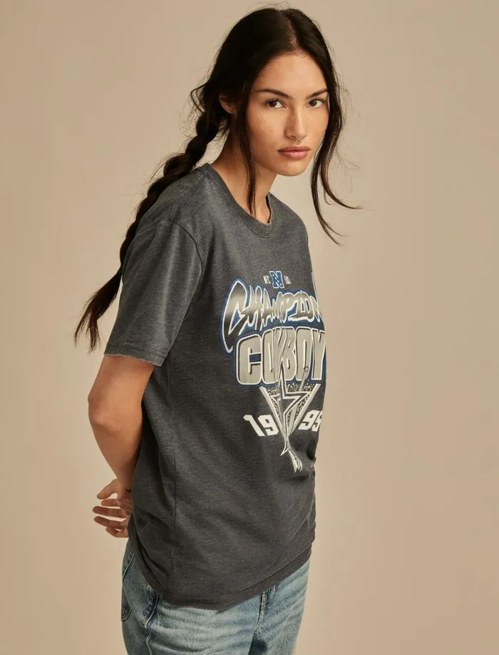 Lucky Brand Graphic Tees Women Dallas Cowboys Graphic Tee 437 Navy
