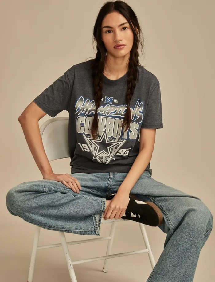 Lucky Brand Graphic Tees Women Dallas Cowboys Graphic Tee 437 Navy