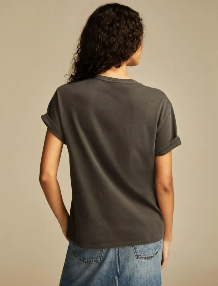 Lucky Brand Graphic Tees Women Lucky You Lucky Me Classic Crew Phantom