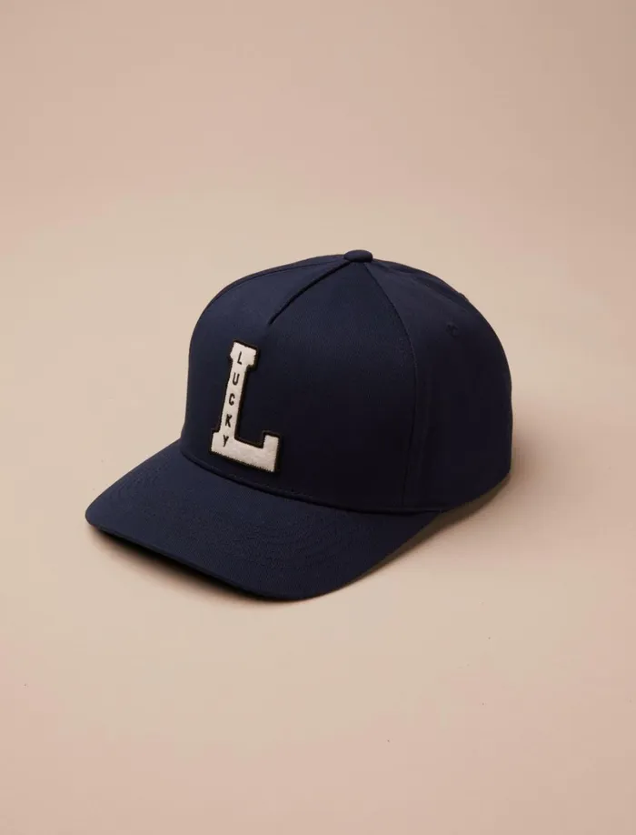Lucky Brand Hats Men Lucky Vintage Embroidered Baseball Cap Dark Blue