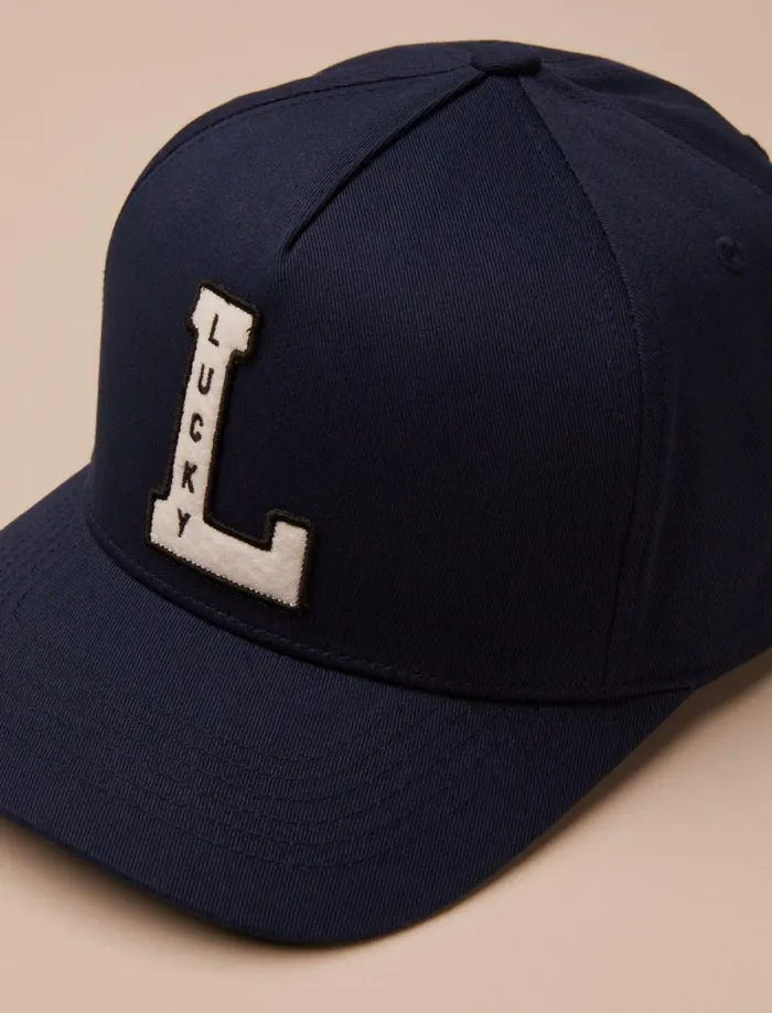 Lucky Brand Hats Men Lucky Vintage Embroidered Baseball Cap Dark Blue