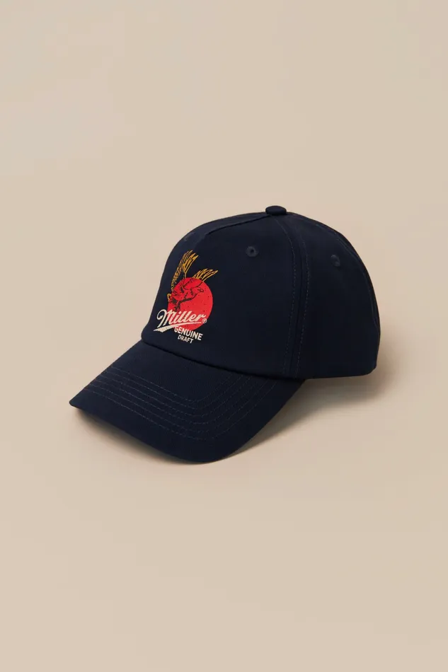 Lucky Brand Hats Men Miller Cotton Twill Baseball Cap Dark Blue