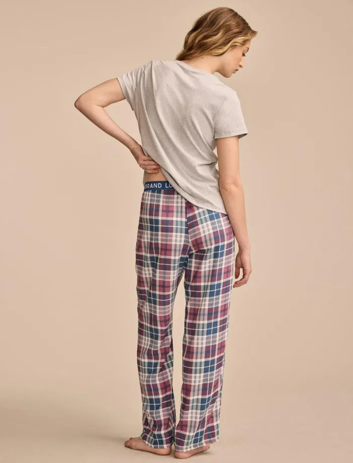 Lucky Brand Intimates and Sleepwear Women Lb Short Sleeve Tee Set Dark Grey