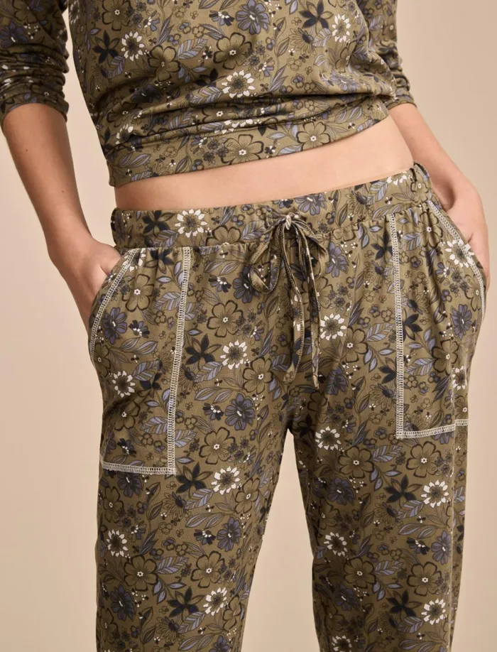 Lucky Brand Intimates and Sleepwear Women Printed Sleepwear Set Dark Green