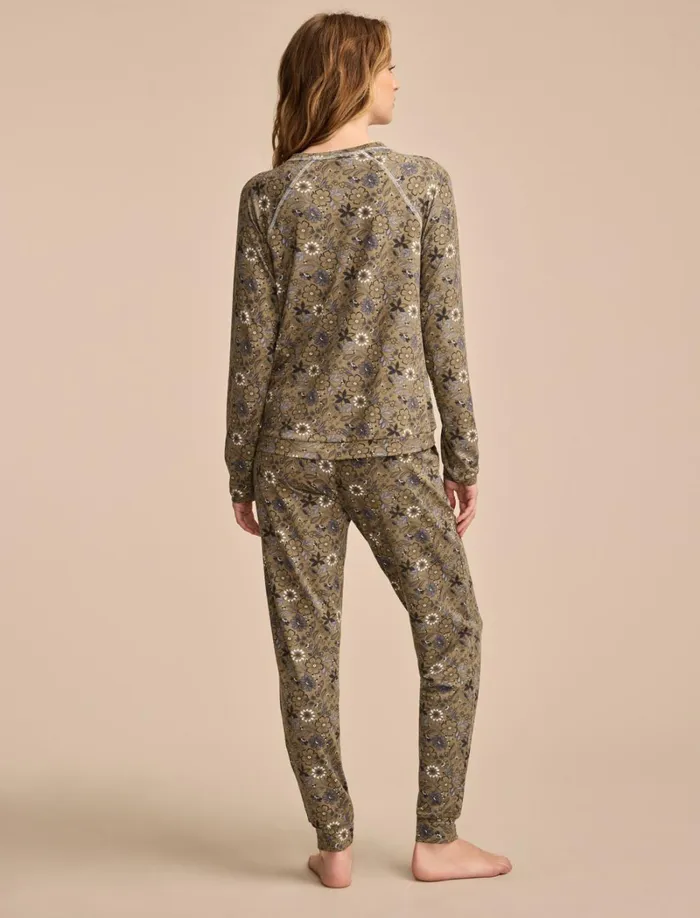 Lucky Brand Intimates and Sleepwear Women Printed Sleepwear Set Dark Green