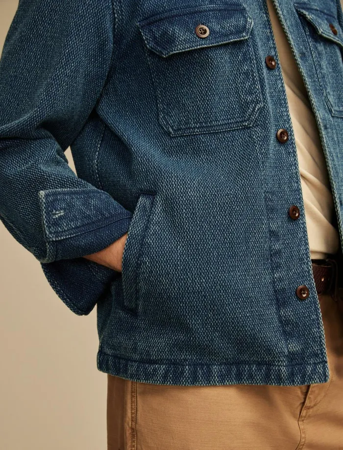 Lucky Brand Jackets and Outerwear Men Indigo Basket Weave Jacket Indigo