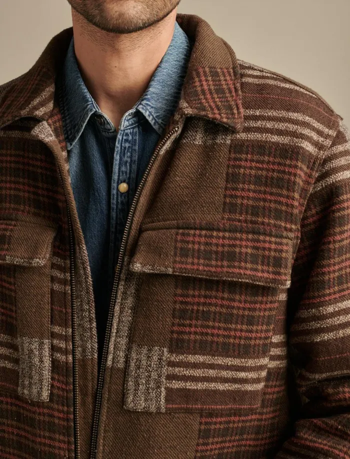 Lucky Brand Jackets and Outerwear Men Patchwork Chore Coat Patchwork Multi