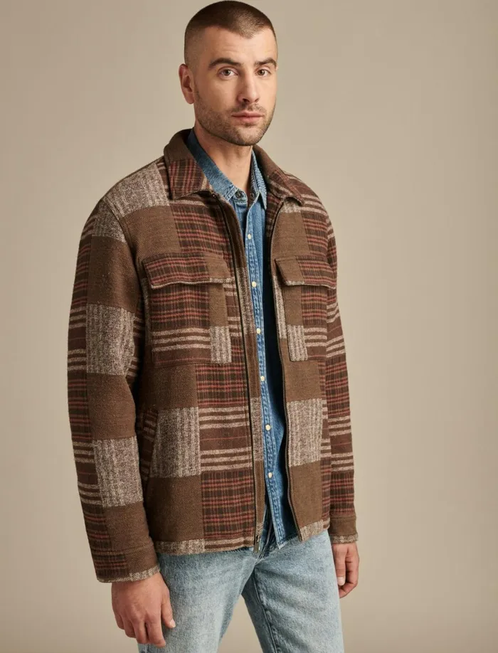 Lucky Brand Jackets and Outerwear Men Patchwork Chore Coat Patchwork Multi