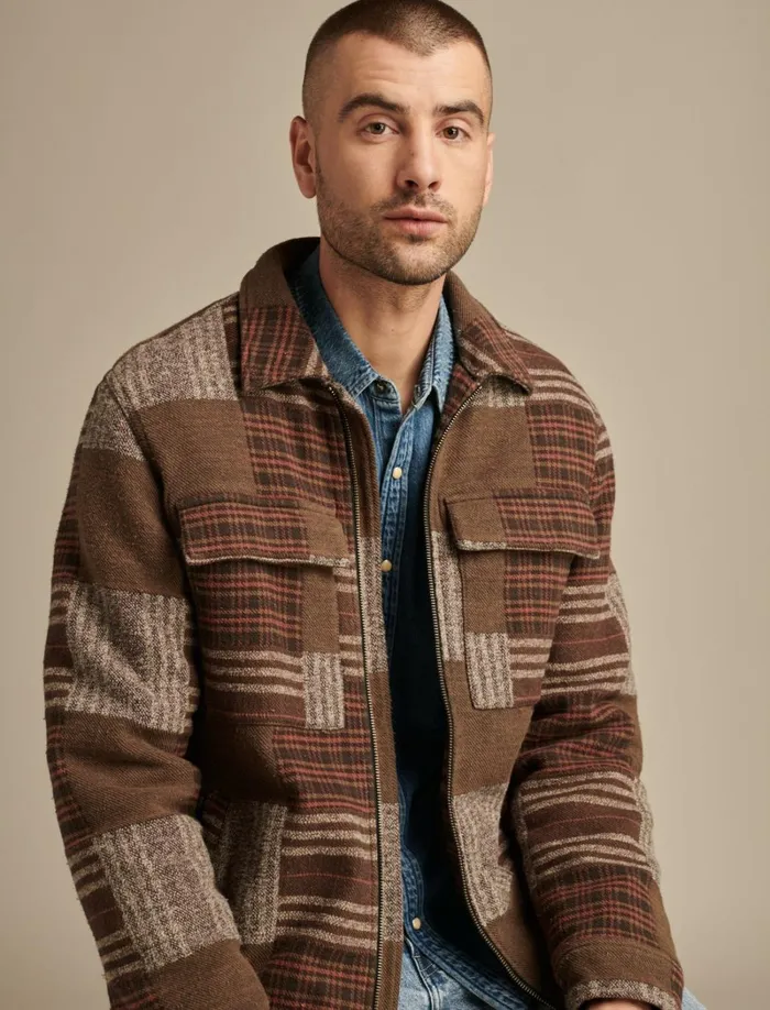Lucky Brand Jackets and Outerwear Men Patchwork Chore Coat Patchwork Multi