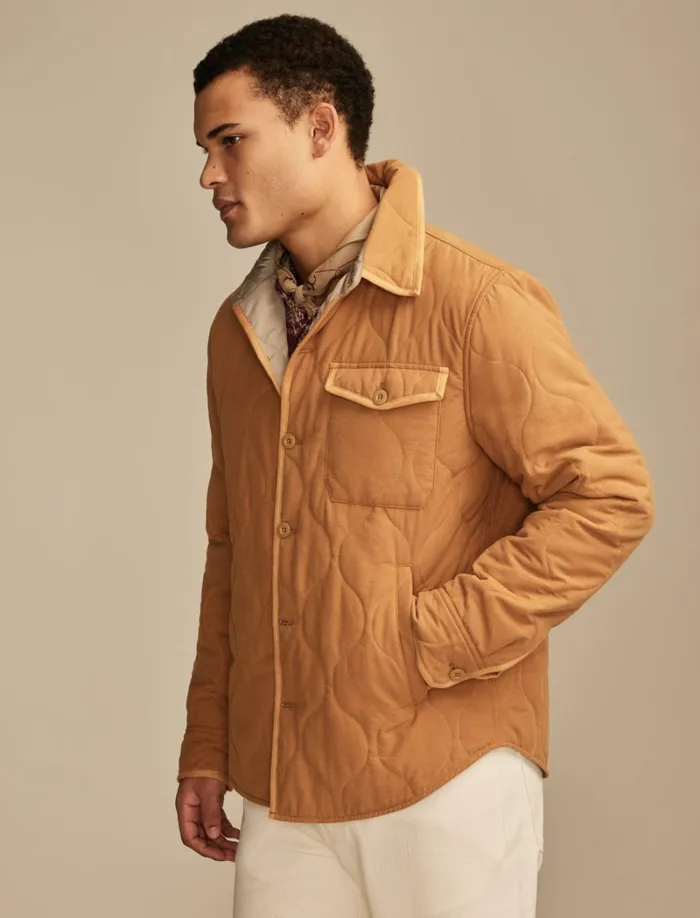 Lucky Brand Jackets and Outerwear Men Quilted Shirt Jacket Dijon