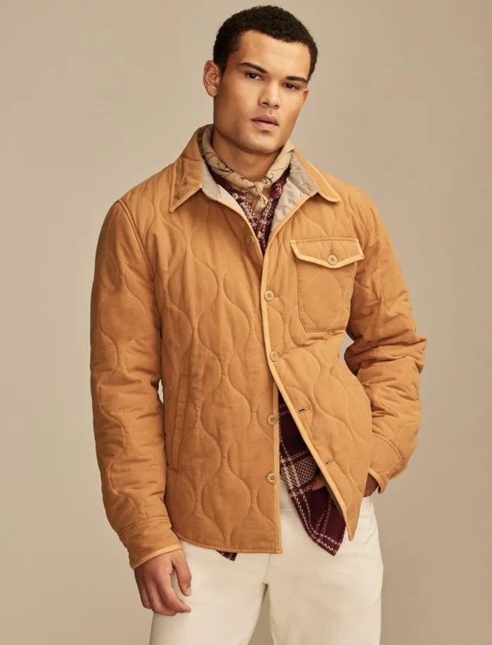 Lucky Brand Jackets and Outerwear Men Quilted Shirt Jacket Dijon