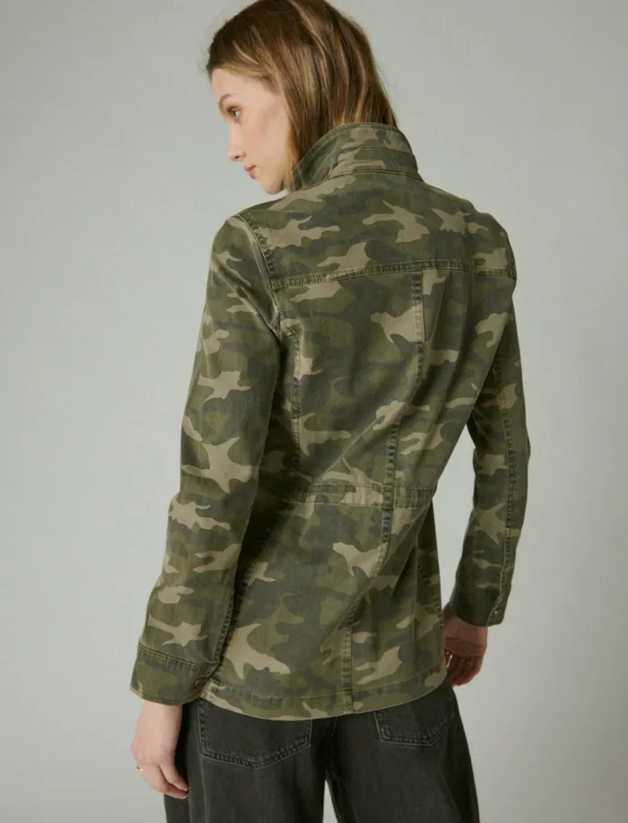 Lucky Brand Jackets and Outerwear Women Camo Printed Utility Jacket Green Multi