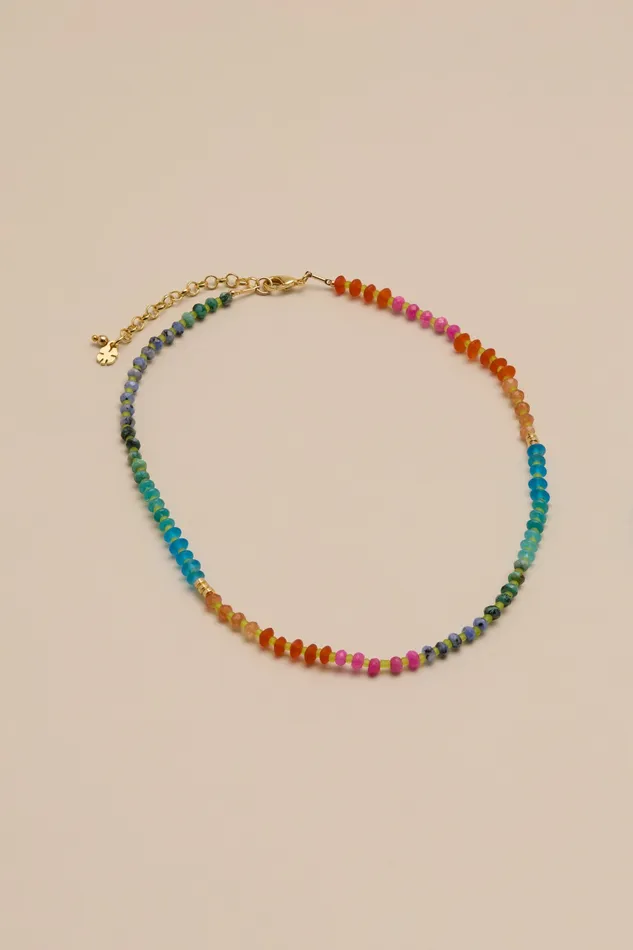 Lucky Brand Jewelry Women Beaded Stretch Necklace Gold