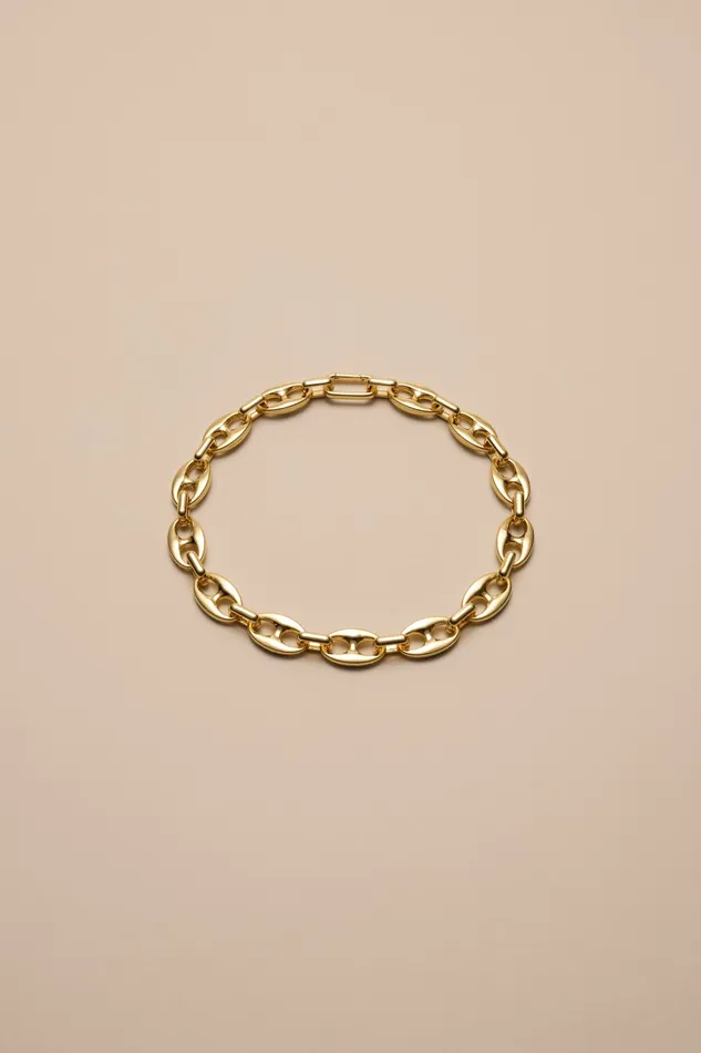 Lucky Brand Jewelry Women Chain Link Choker Necklace Gold