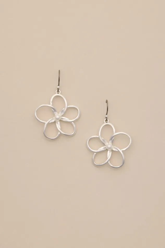 Lucky Brand Jewelry Women Daisy Pearl Drop Earring Silver