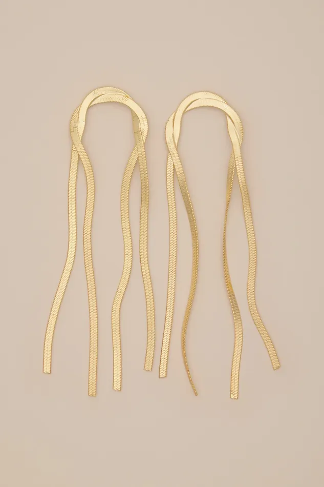 Lucky Brand Jewelry Women Herringbone Statement Earrings Gold