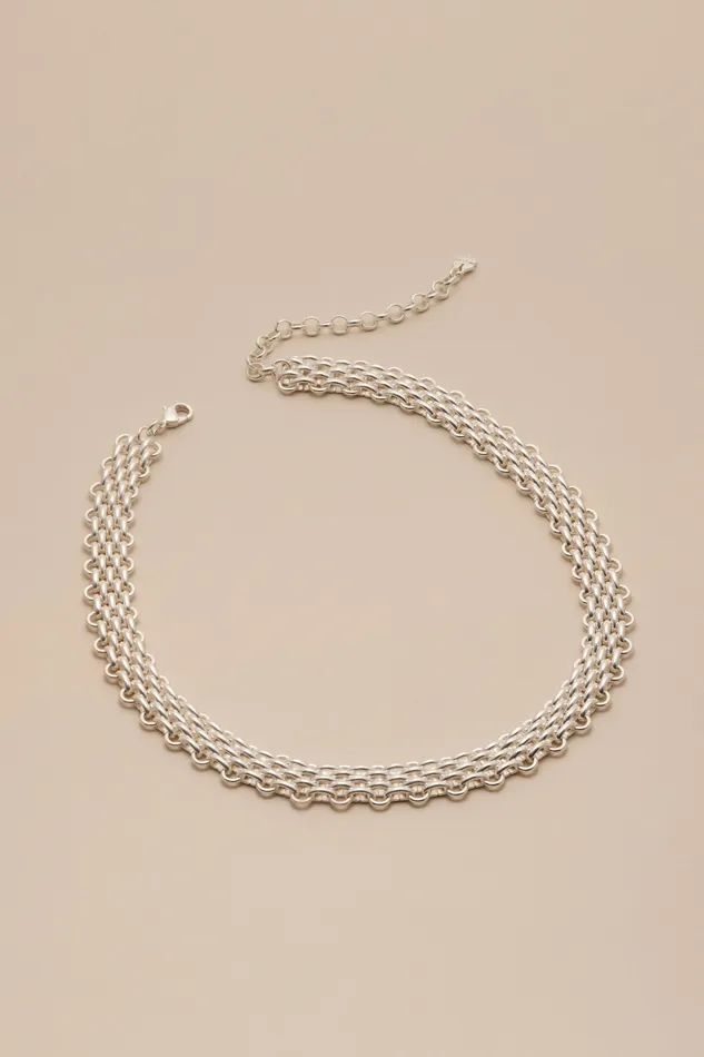 Lucky Brand Jewelry Women Silver Link Necklace Silver