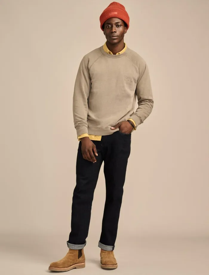 Lucky Brand Shirts and Tops Men Fleece Logo Raglan Crew Vetiver